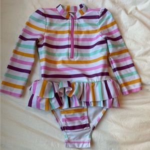 Cat & Jack 3T Swim suit. Protected zipper. Snap bottom